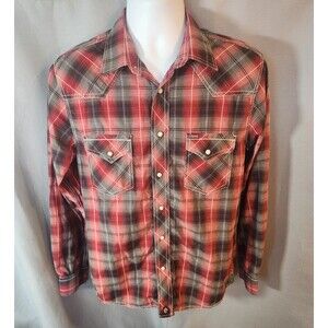 Rafter C Red Dirt Collection Pearl Snap Shirt Mens Medium‎ Lightweight Western